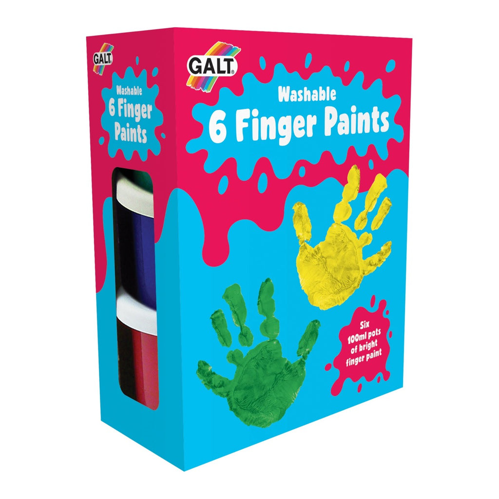 Galt Toys | 6 Finger Paints | Washable | Boxed View | ChocoLoons