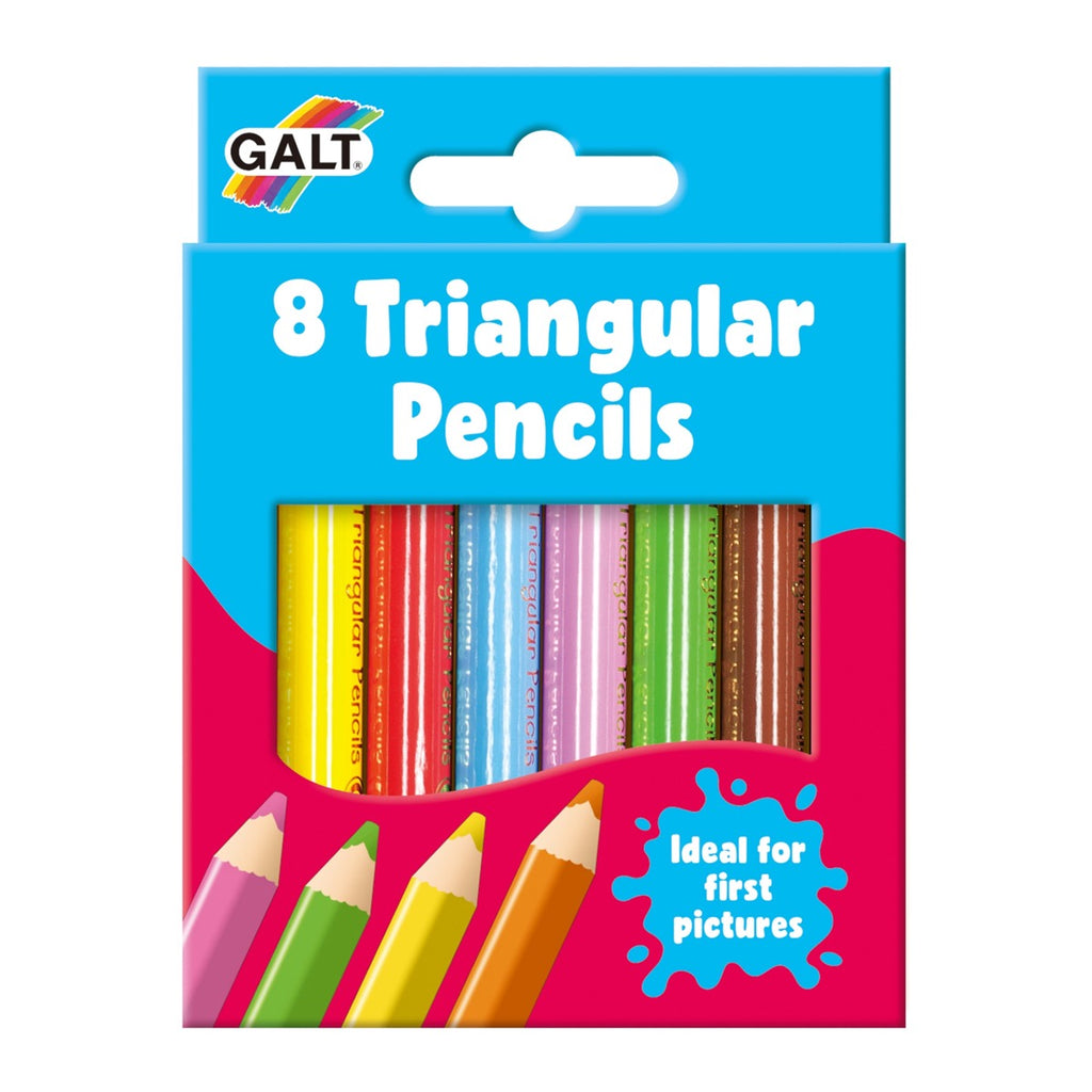 Galt Toys | 8 Triangular Pencils | Front View | ChocoLoons