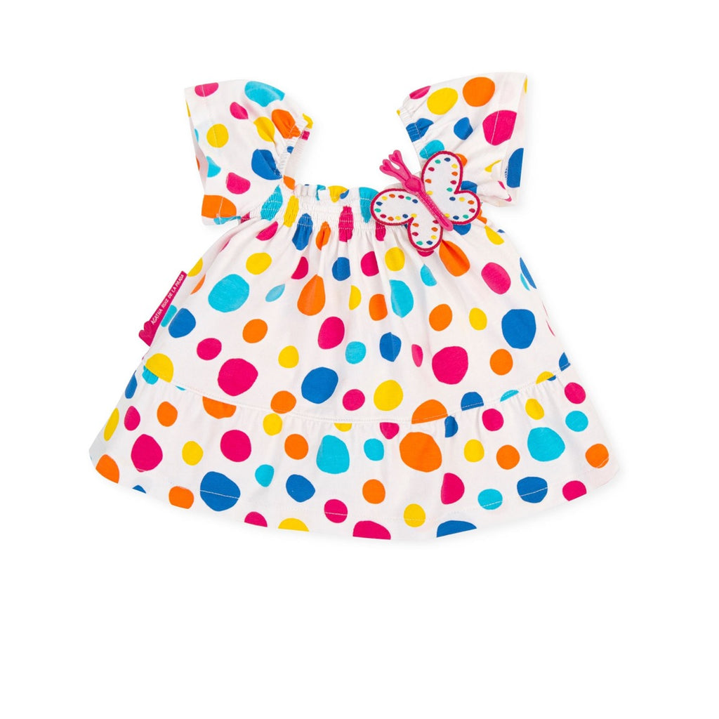 Agatha Ruiz de la Prada Baby | Polka Dot Dress With Butterfly Appliqué | ChocoLoons