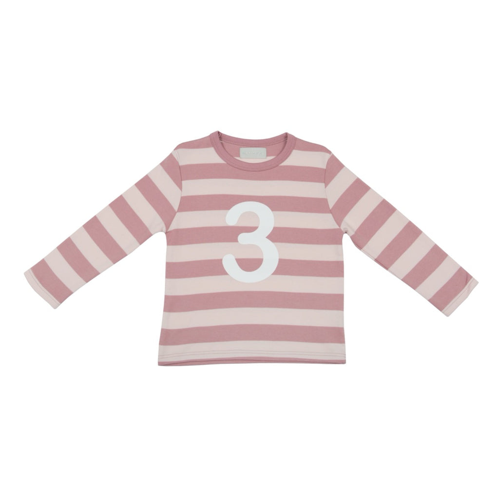 Bob and Blossom Vintage Powder Pink Numbered 3 T-shirt