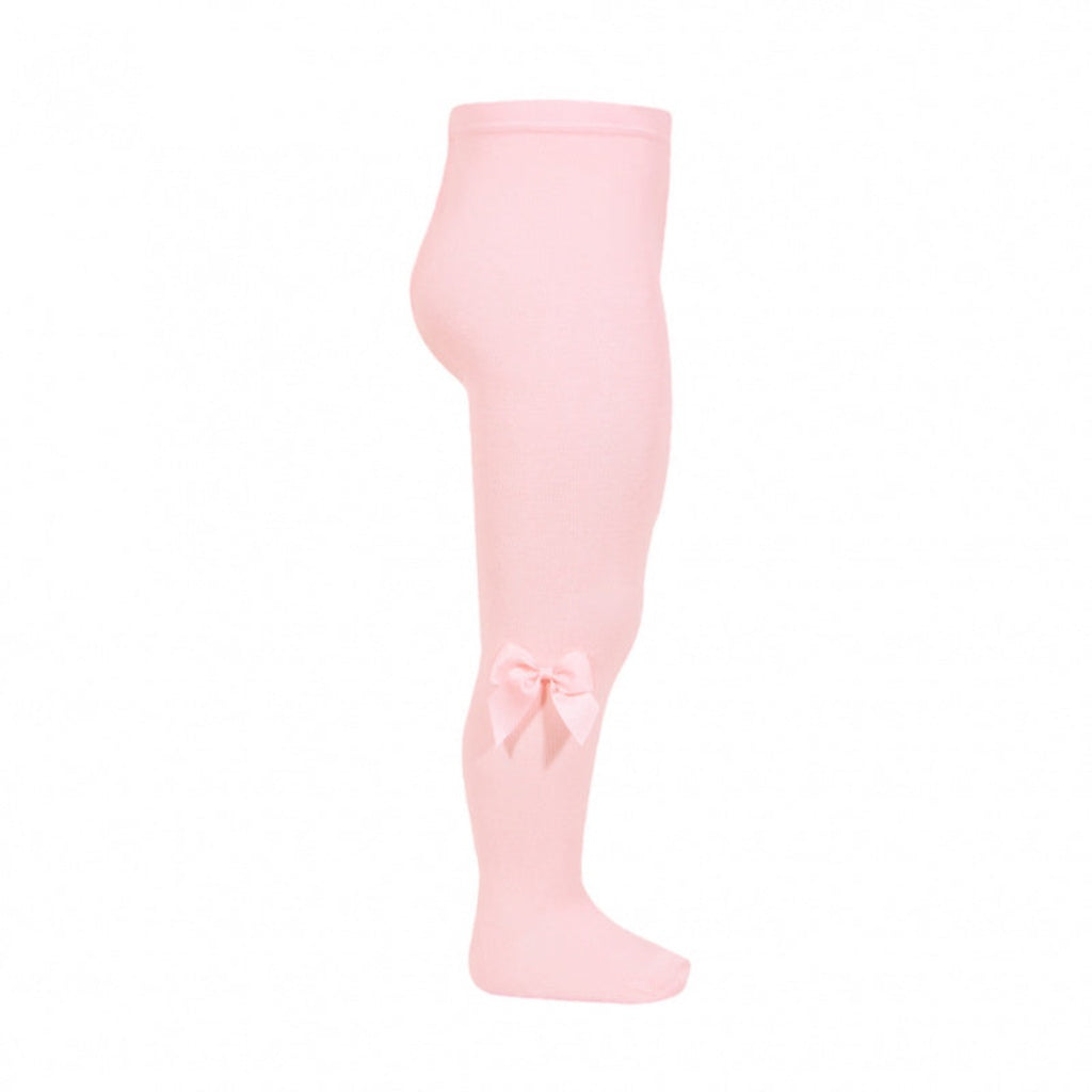 Cóndor | Cotton Tights with Grosgrain Bow | Pink | Chocoloons