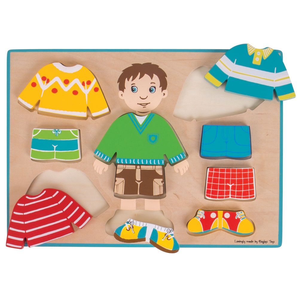 Bigjigs Dressing Boy Wooden Jigsaw Puzzle | Chocoloons