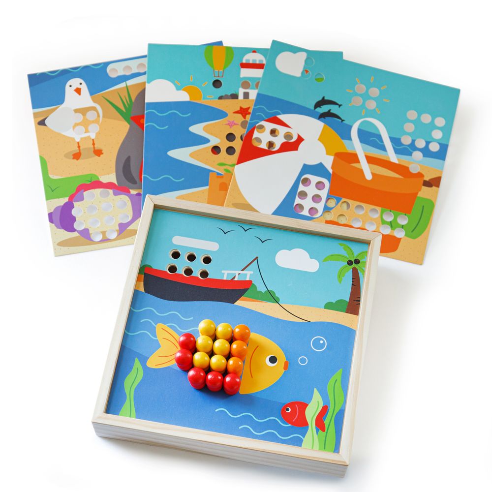 Seaside Peg Board Game | 4 Seaside Themes | Chocoloons