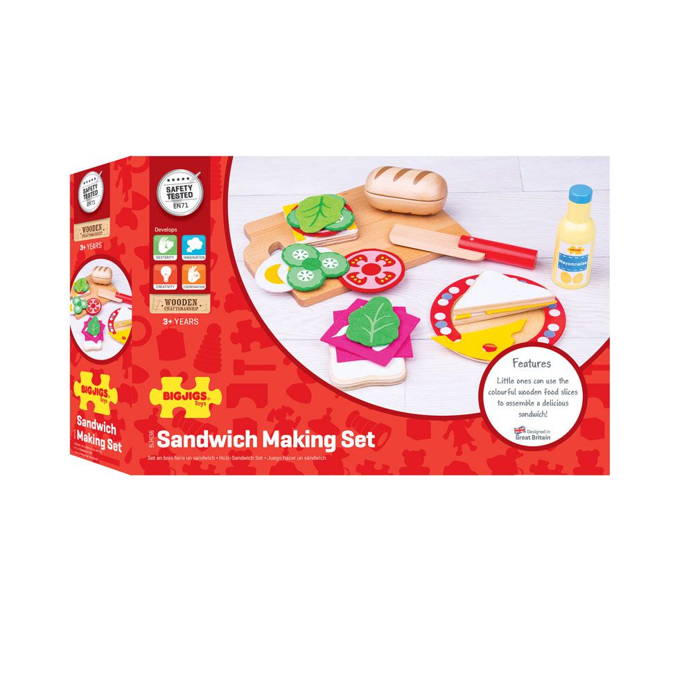 Bigjigs Wooden Sandwich Making Set | Boxed View | Chocoloons