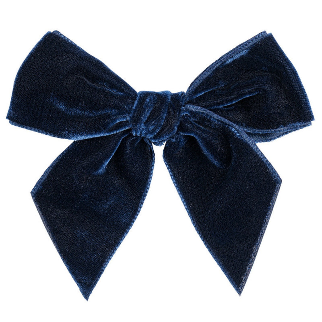 Cóndor | Hair Clip with Velvet Bow | Navy Blue | Chocoloons