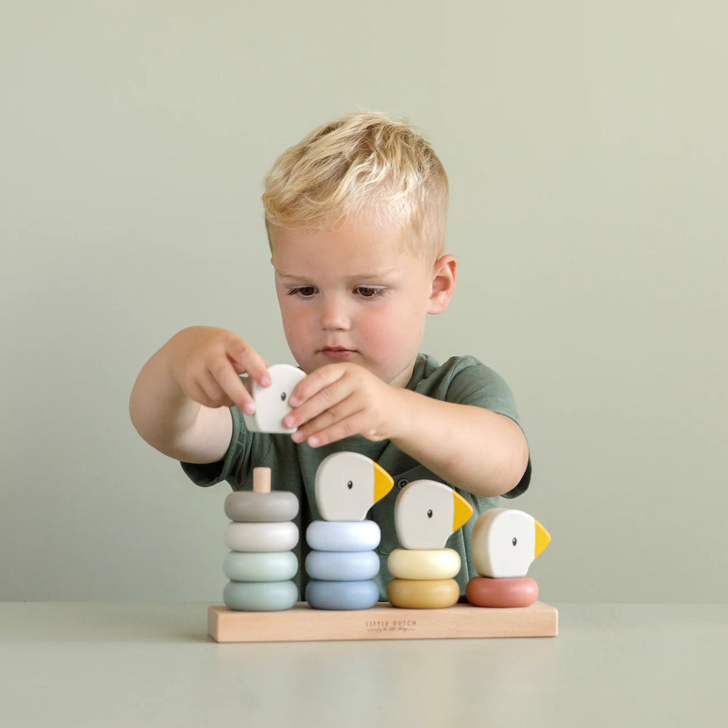 Boy Playing With Little Dutch Ring Stacker | ChocoLoons