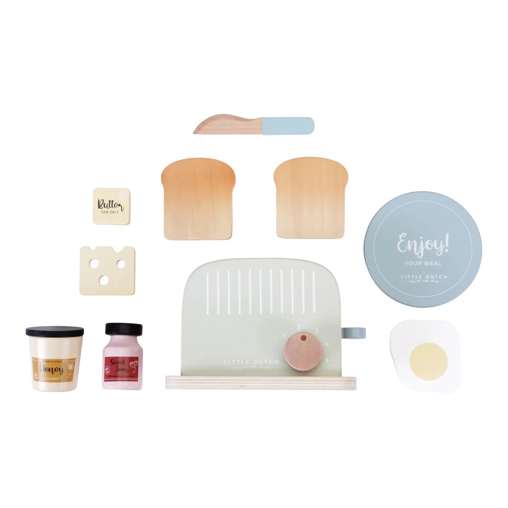 Contents Of Little Dutch Wooden Toaster Set | ChocoLoons