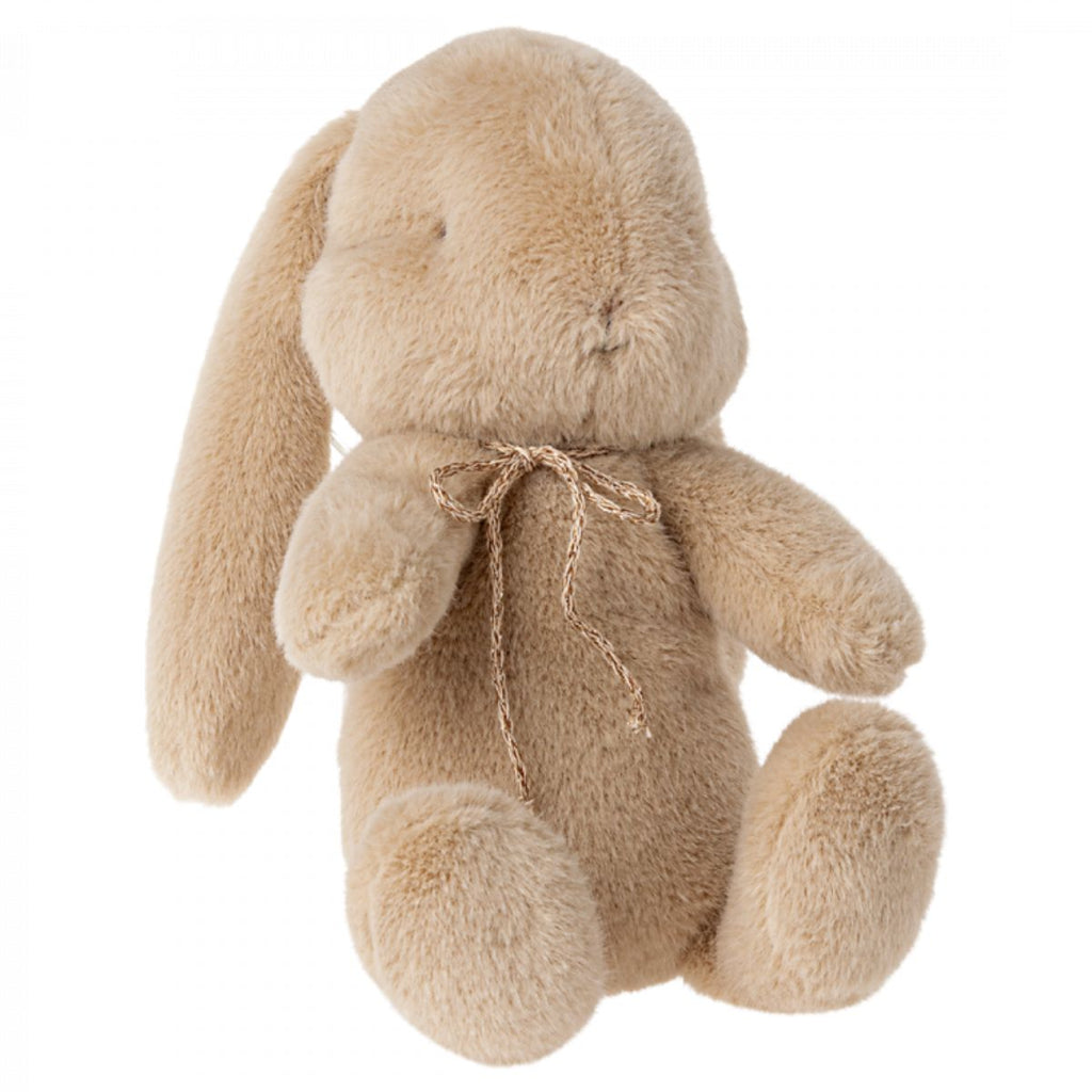 Maileg | Cream fluffy bunny soft toy with blush bow tied around the neck | Chocoloons 