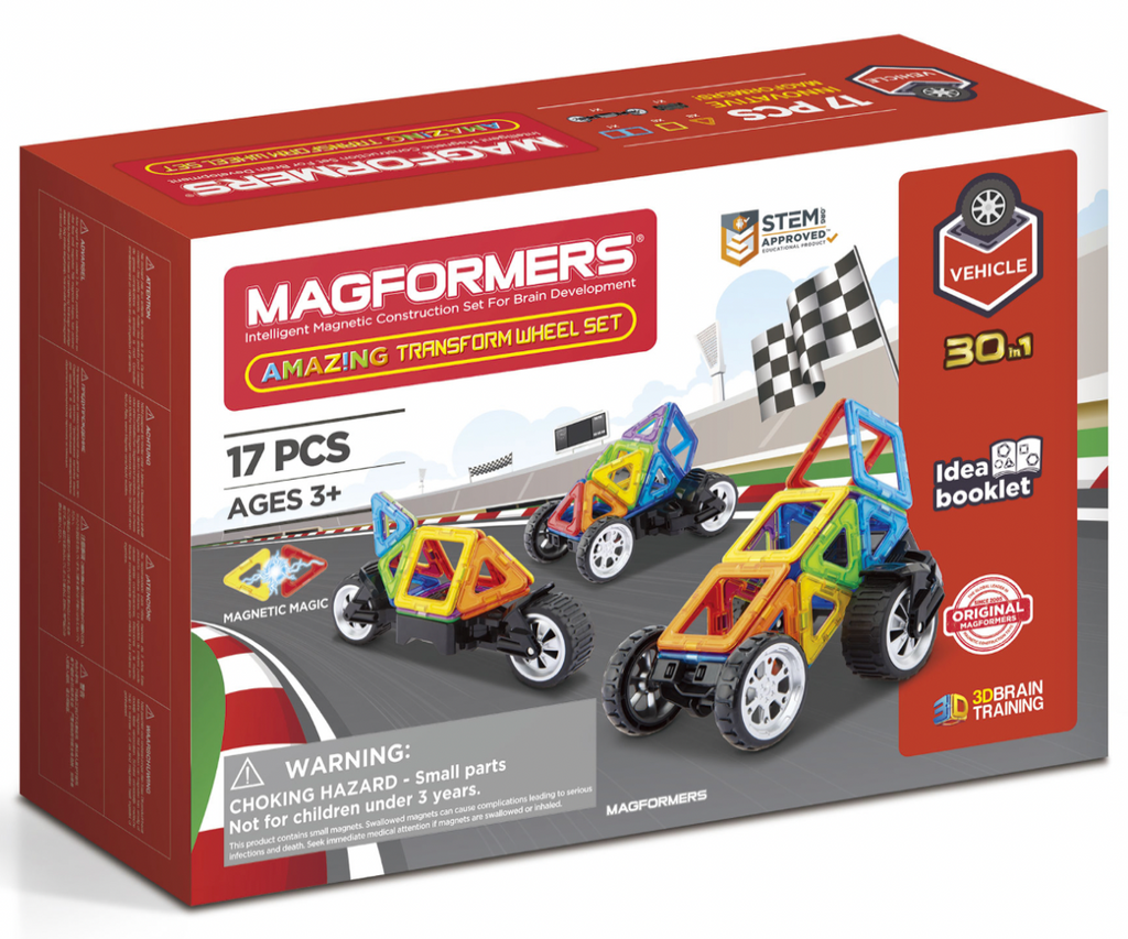 Magformers | Amazing Transform Wheel Set | 17 Pieces | Boxed View | ChocoLoons