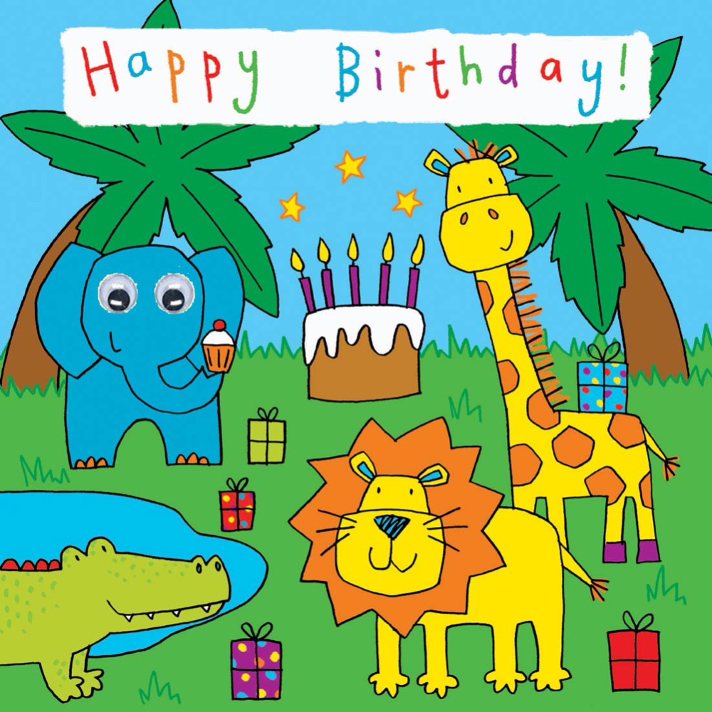 Twizler Happy Birthday Card | Zoo Party | Chocoloons