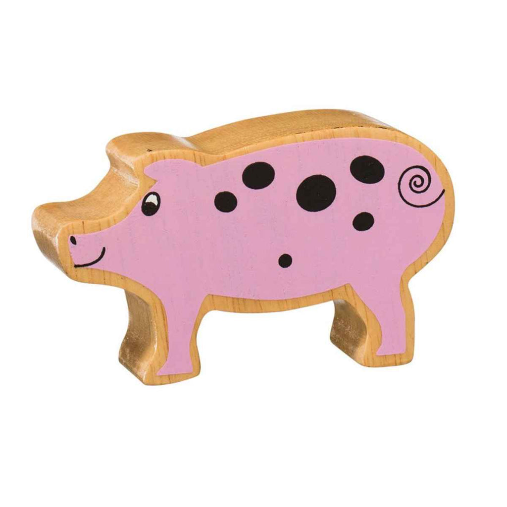 Lanka Kade | Wooden Farm Animal | Pink Piglet | Front View | ChocoLoons