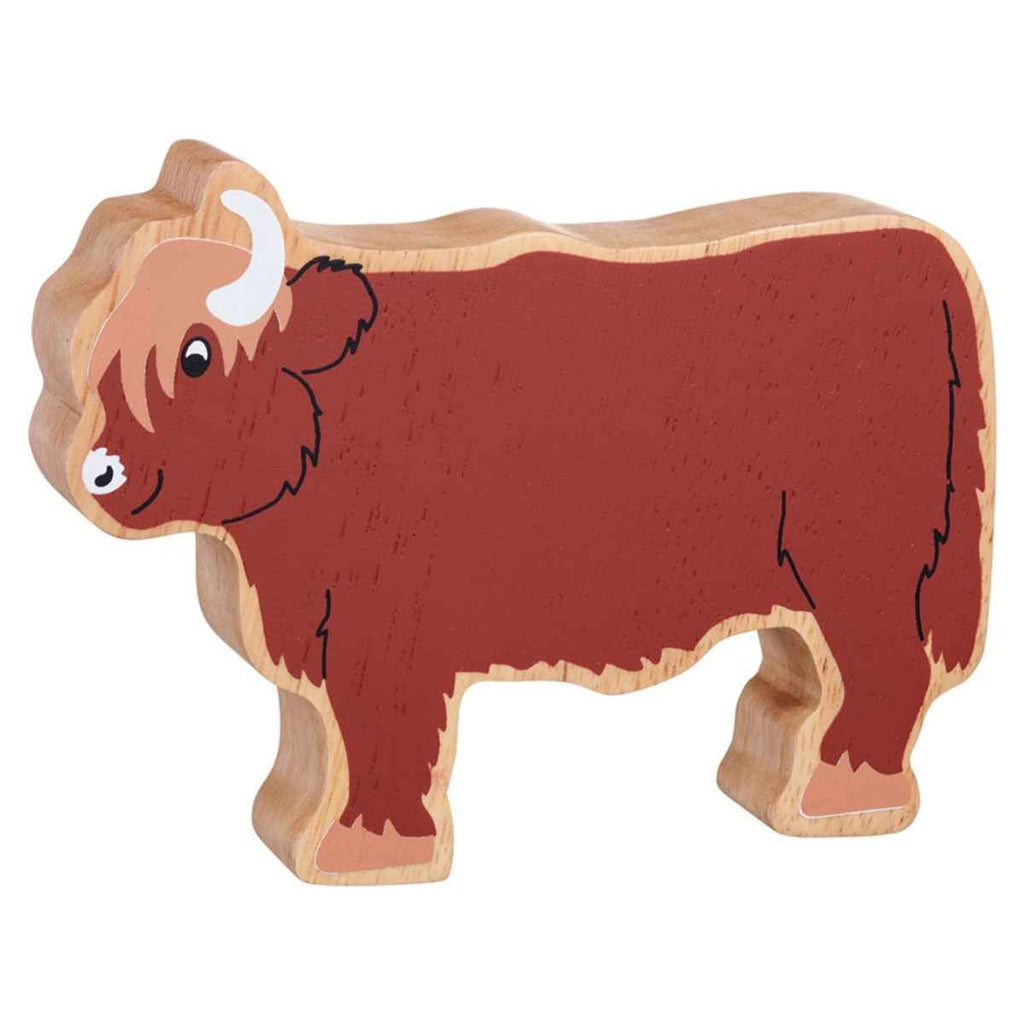 Lanka Kade | Countryside Wooden Animal | Brown Highland Cow | Front View | ChocoLoons
