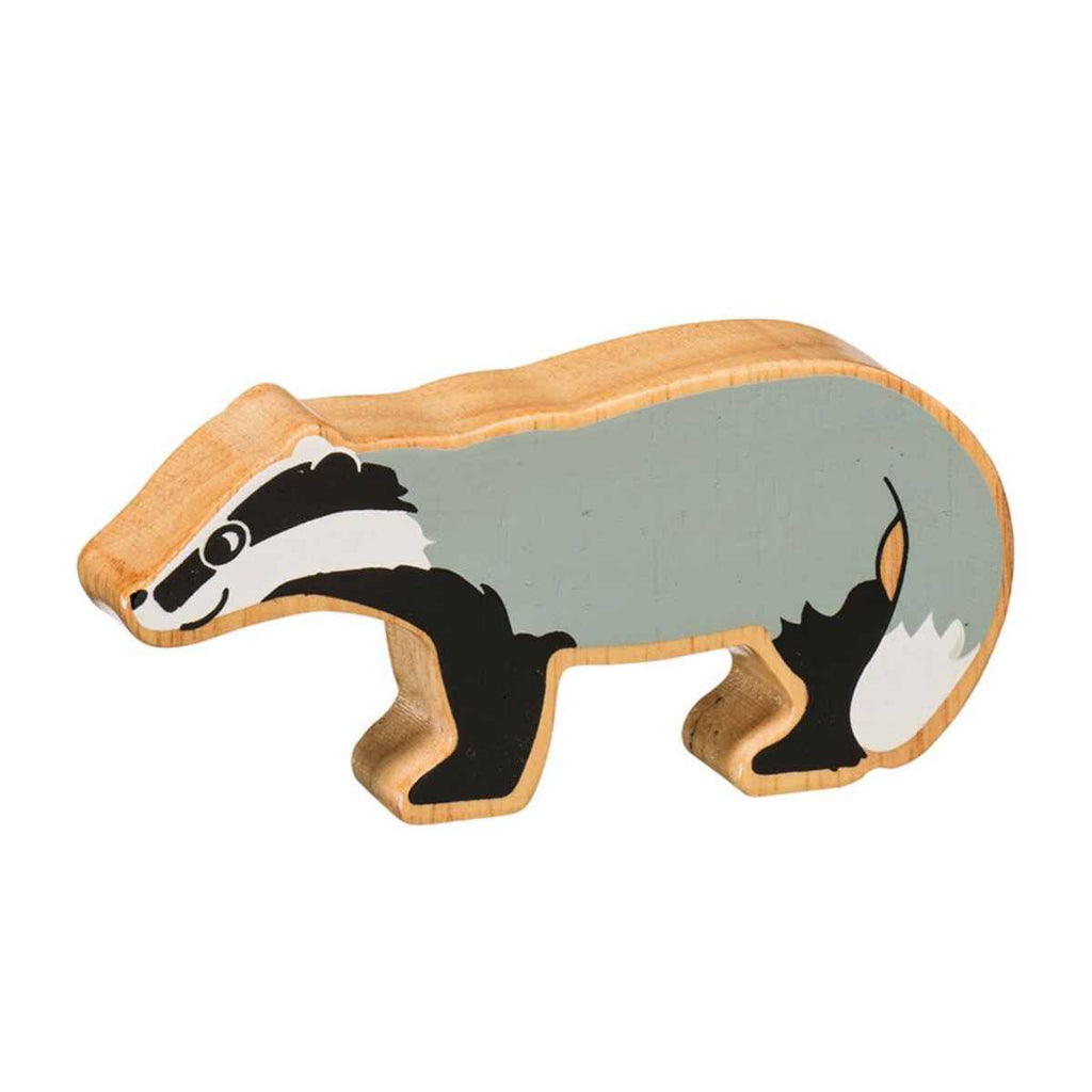 Lanka Kade | Countryside Wooden Animal | Grey Badger | Front View | ChocoLoons