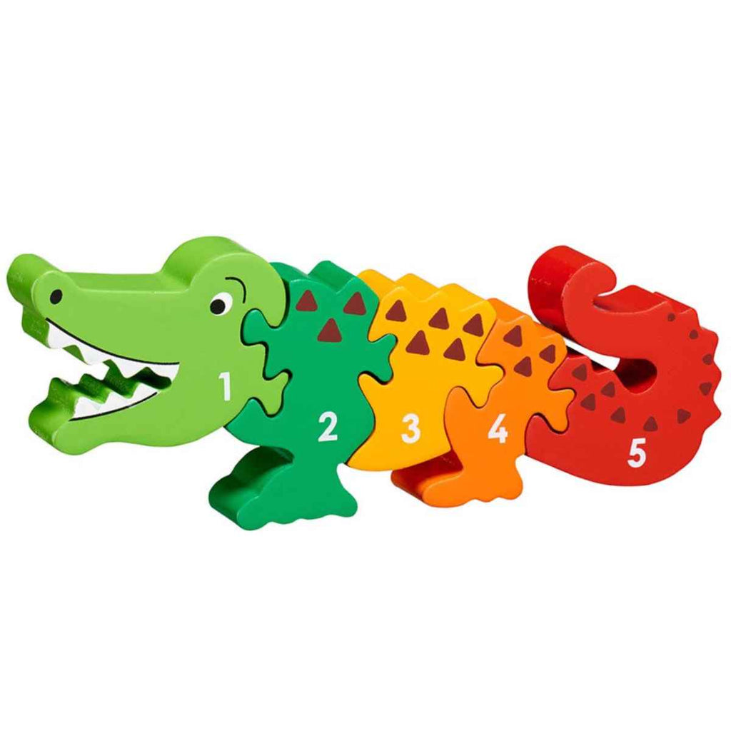 Lanka Kade | Crocodile 1-5 Numbers | Wooden Jigsaw | Front View | ChocoLoons