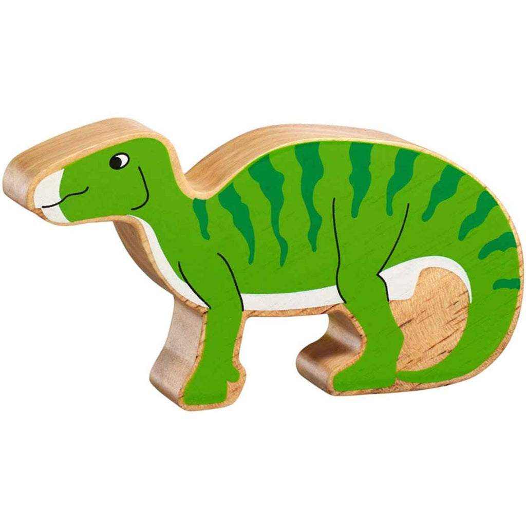 Lanka Kade | Wooden Natural Dinosaur | Green Iguanodon | Front View | ChocoLoons