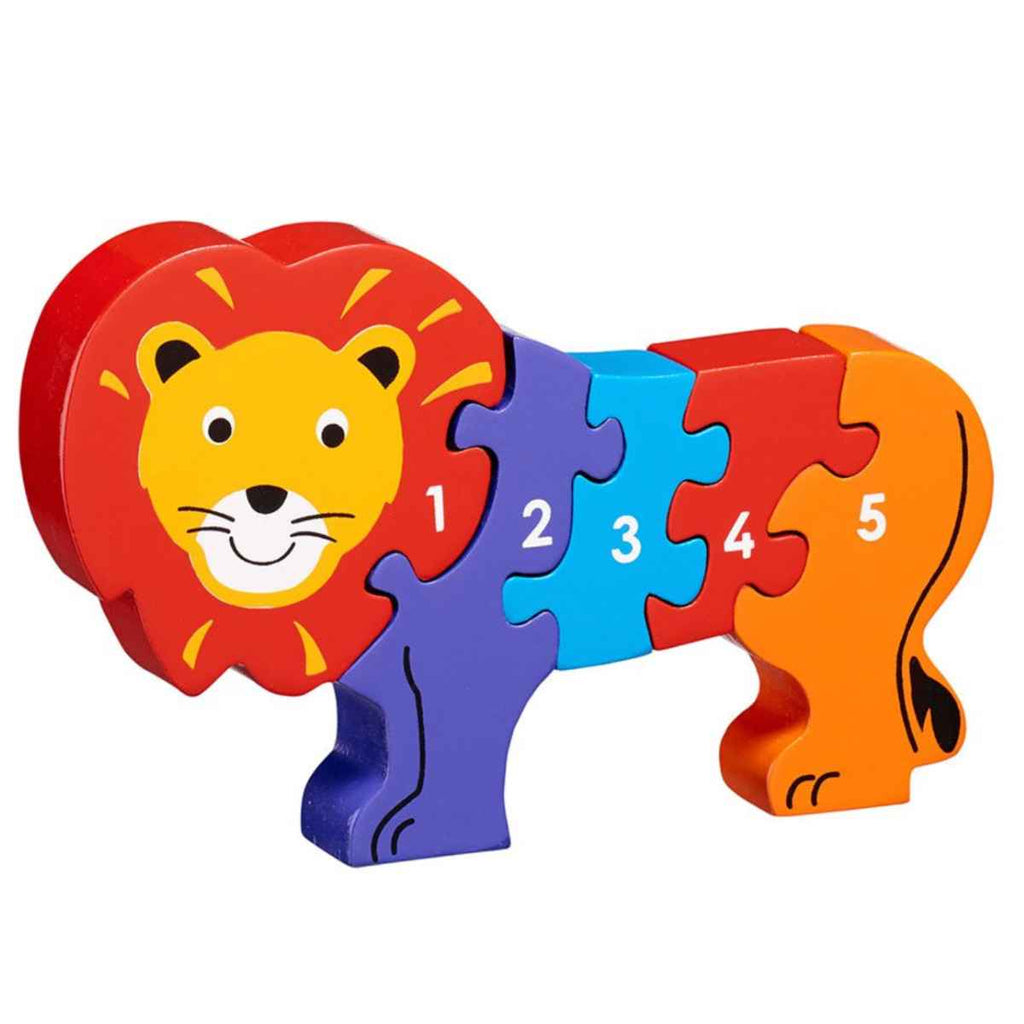 Lanka Kade | Lion 1-5 Numbers | Wooden Jigsaw | Front View | ChocoLoons