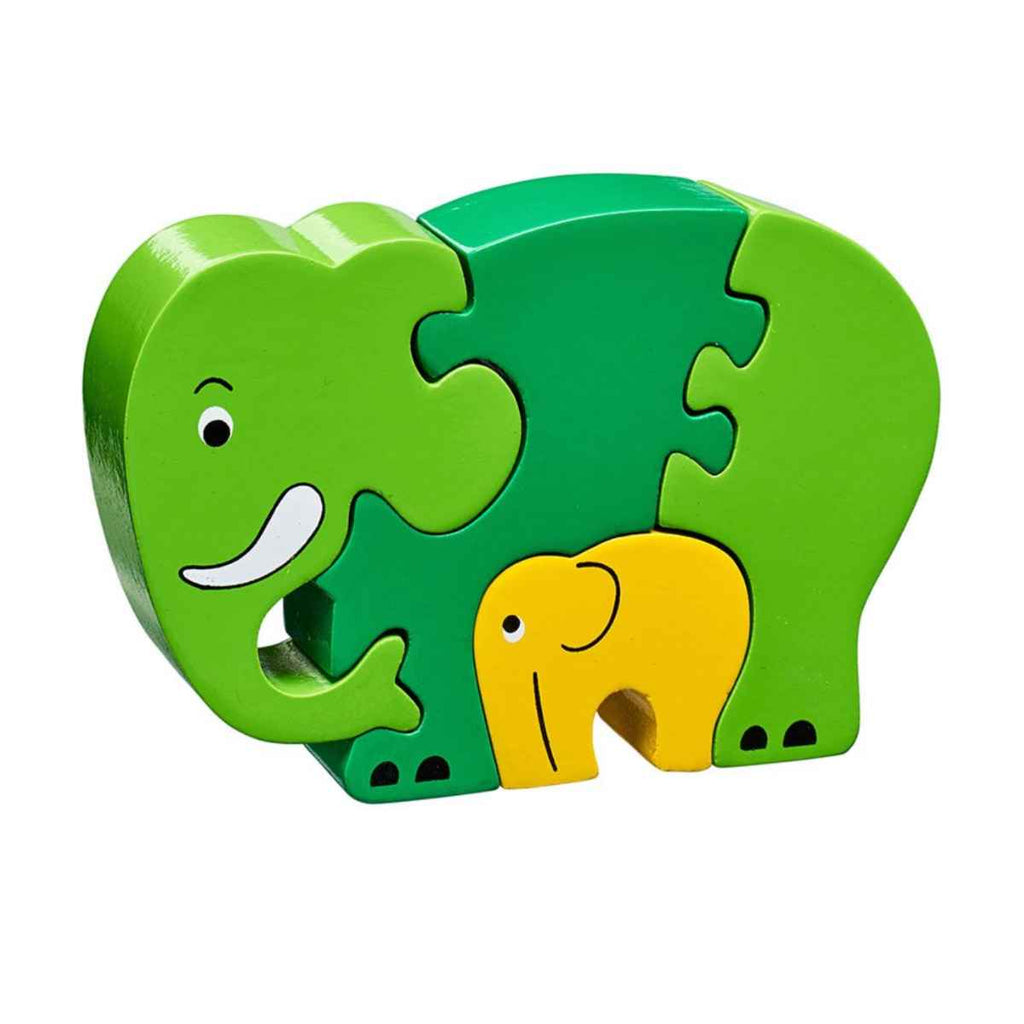 Lanka Kade | Elephant & Baby | Wooden Jigsaw Puzzle | Front View | ChocoLoons
