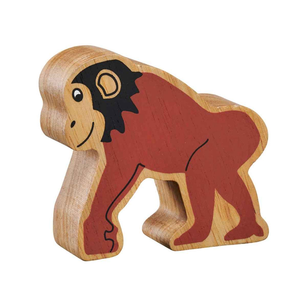 Lanka Kade | Wooden World Animal | Brown Chimpanzee | Front View | ChocoLoons