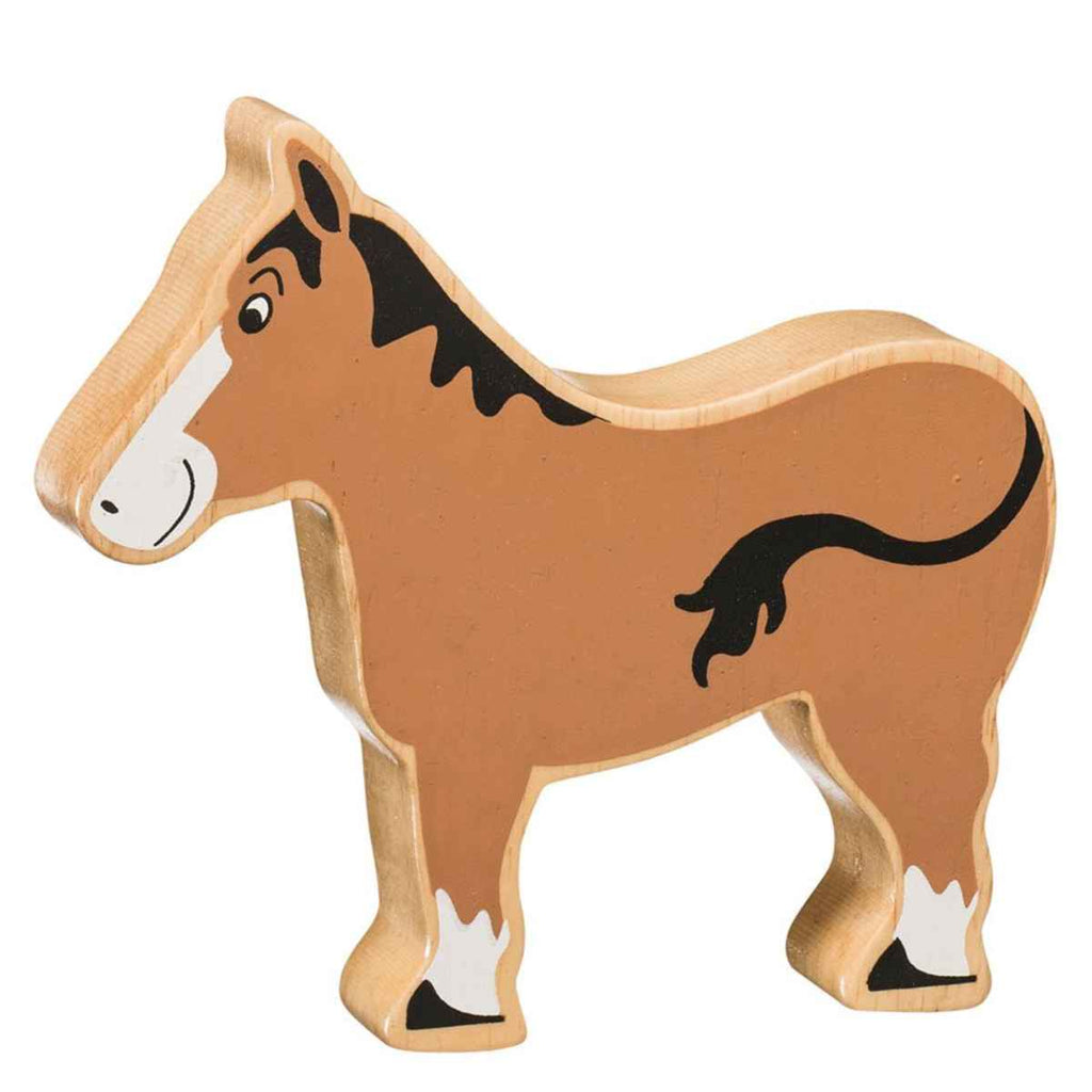 Lanka Kade | Wooden Farm Animal | Brown Horse | Front View | ChocoLoons