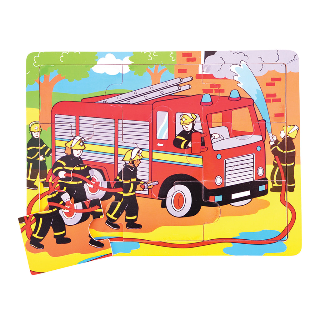 Big Jigs 9 Piece Tray Puzzle | Fire Engine | Chocoloons