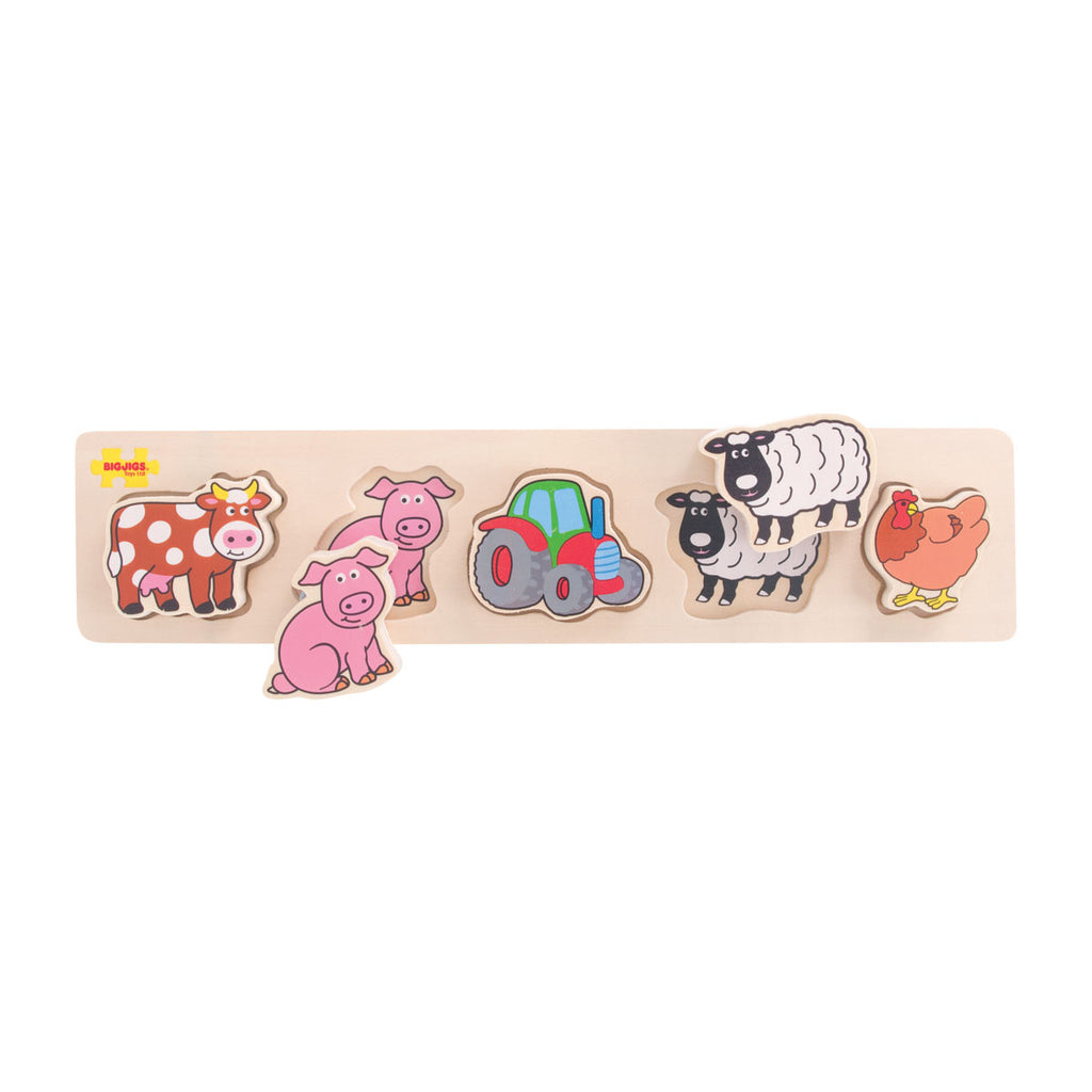 Big Jigs Chunky Lift and Match  Farm Wooden Jigsaw Puzzle | Chocoloons