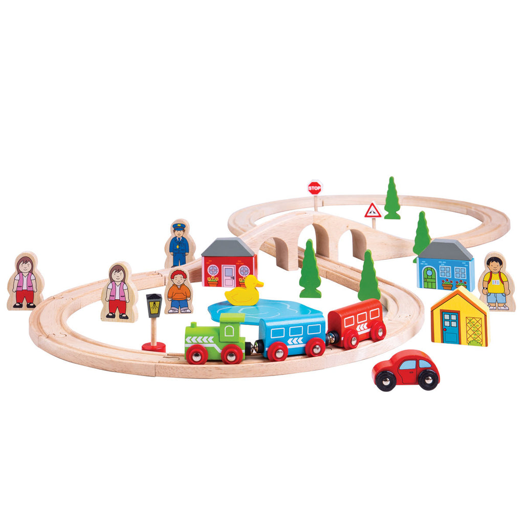 Big Jigs Figure of Eight Wooden Train Set | Chocoloons