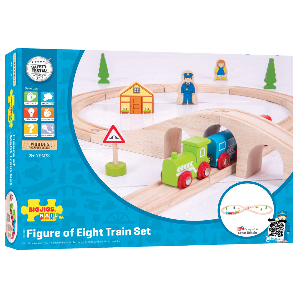 Figure of Eight Wooden Train Set | Boxed View | Chocoloons