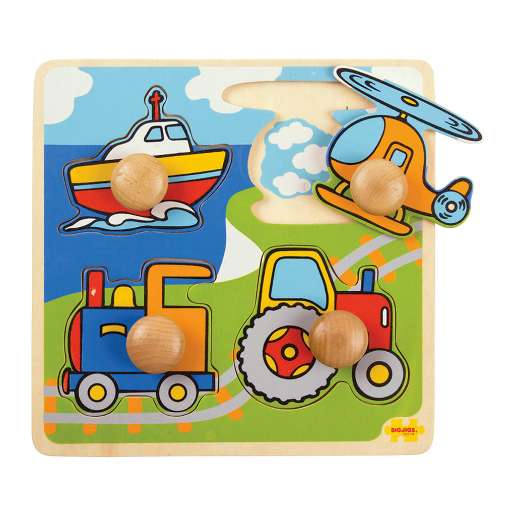 Big Jigs My First Wooden Peg Jigsaw Puzzle | Transport | Chocoloons