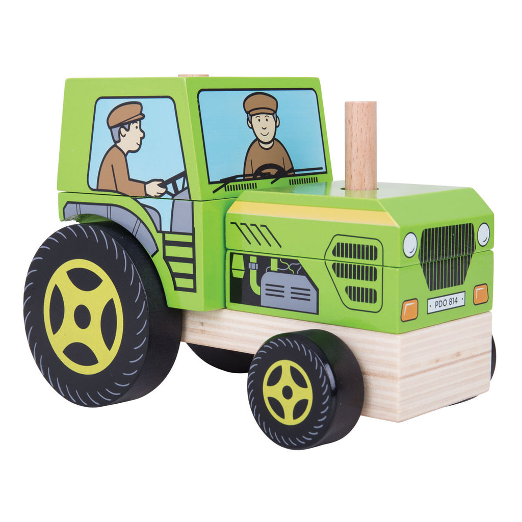 Bigjigs Wooden Stacking Tractor Puzzle | Chocoloons