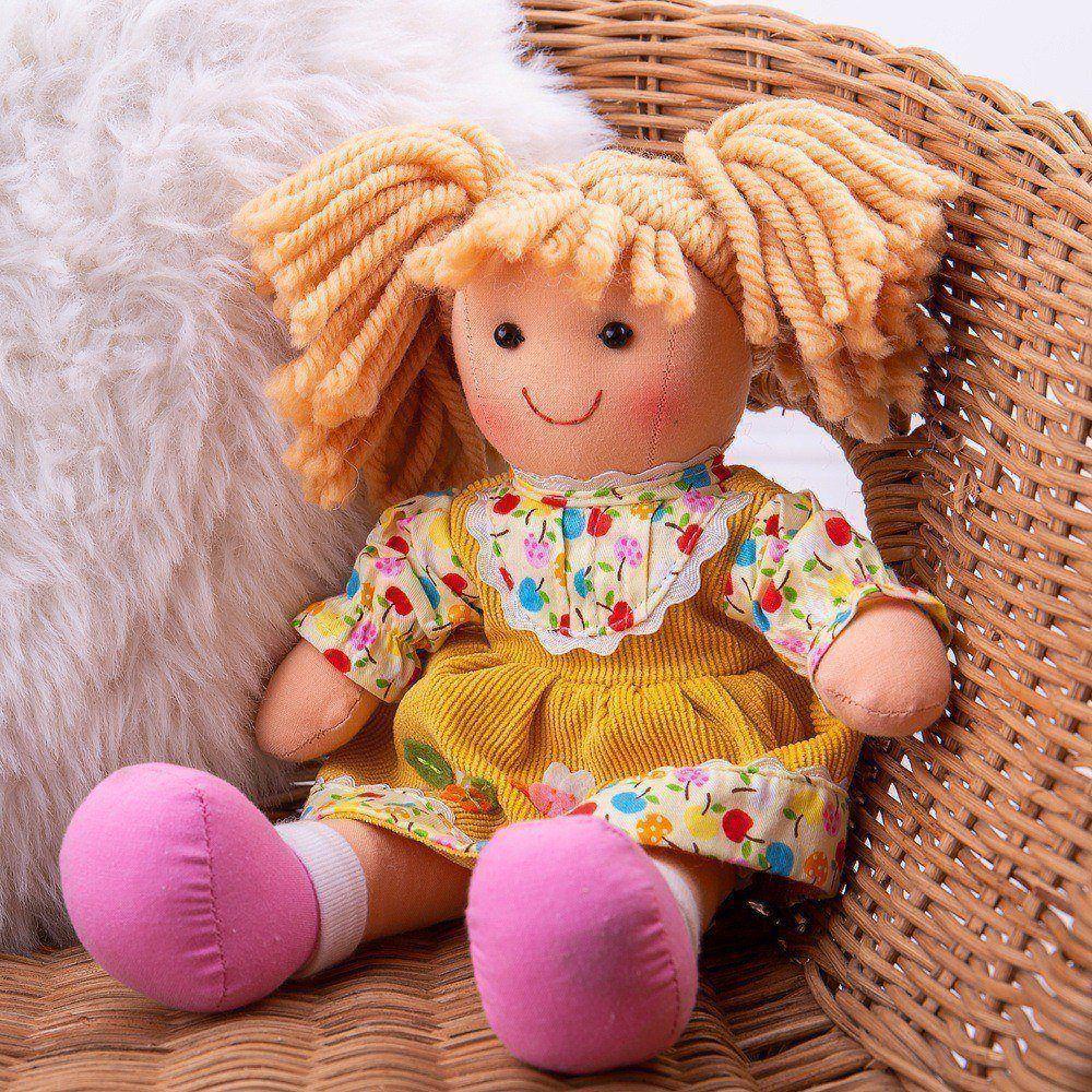 Big Jigs Soft Rag Doll | Blonde Hair/Yellow Dress | Chocoloons