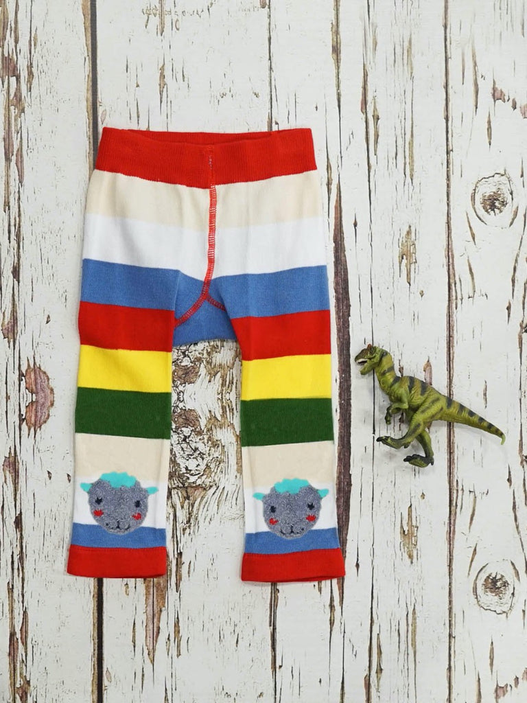 Blade & Rose | Rainbow striped leggings | A sheep face on the front of each leg | Chocoloons