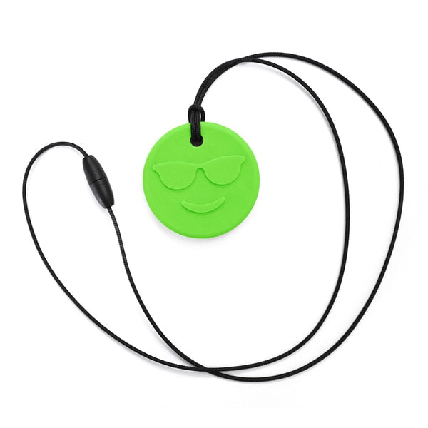 Ark Chewelry | Lime Green Smiley Face Chewmoji Necklace | Chocoloons