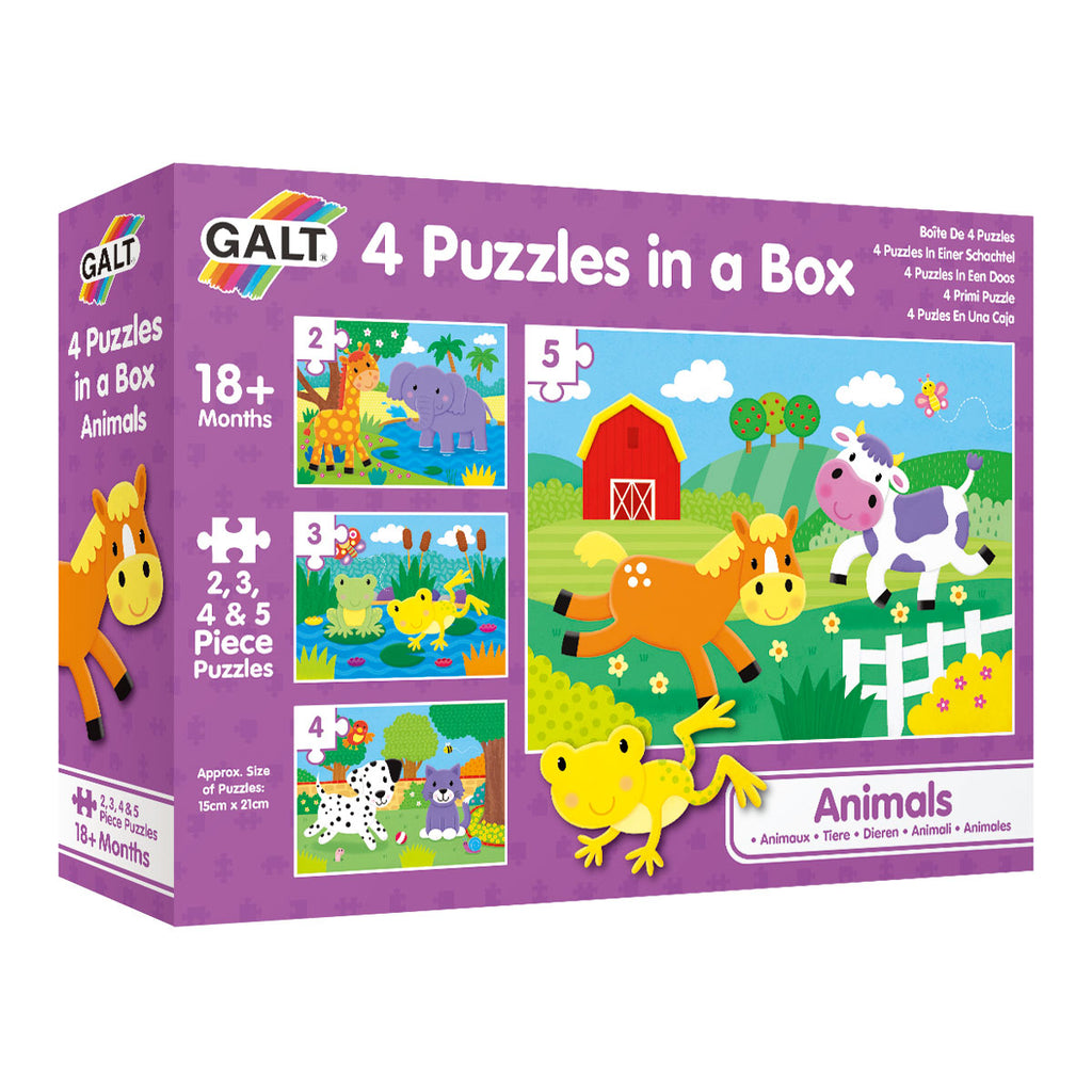 Image of Galt Animals 4 Puzzles in a Box