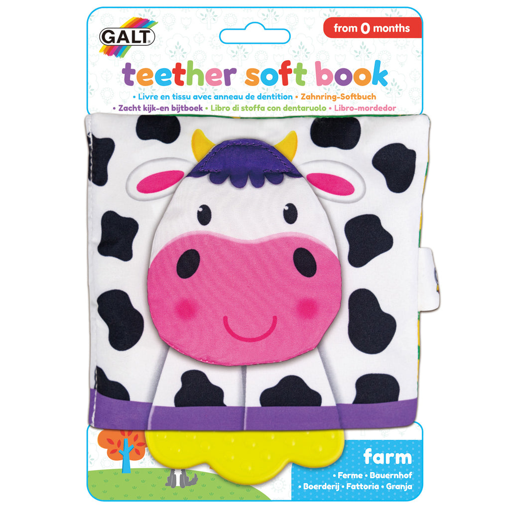 Galt Toys | Farm Soft Book With Teether | Baby Sensory Toy | ChocoLoons