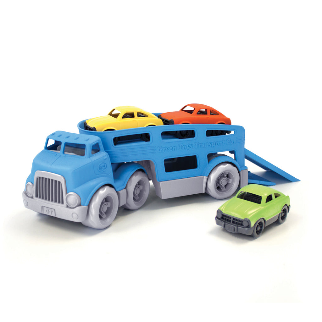 Green Toy Car Carrier With 3 Cars | Chocoloons