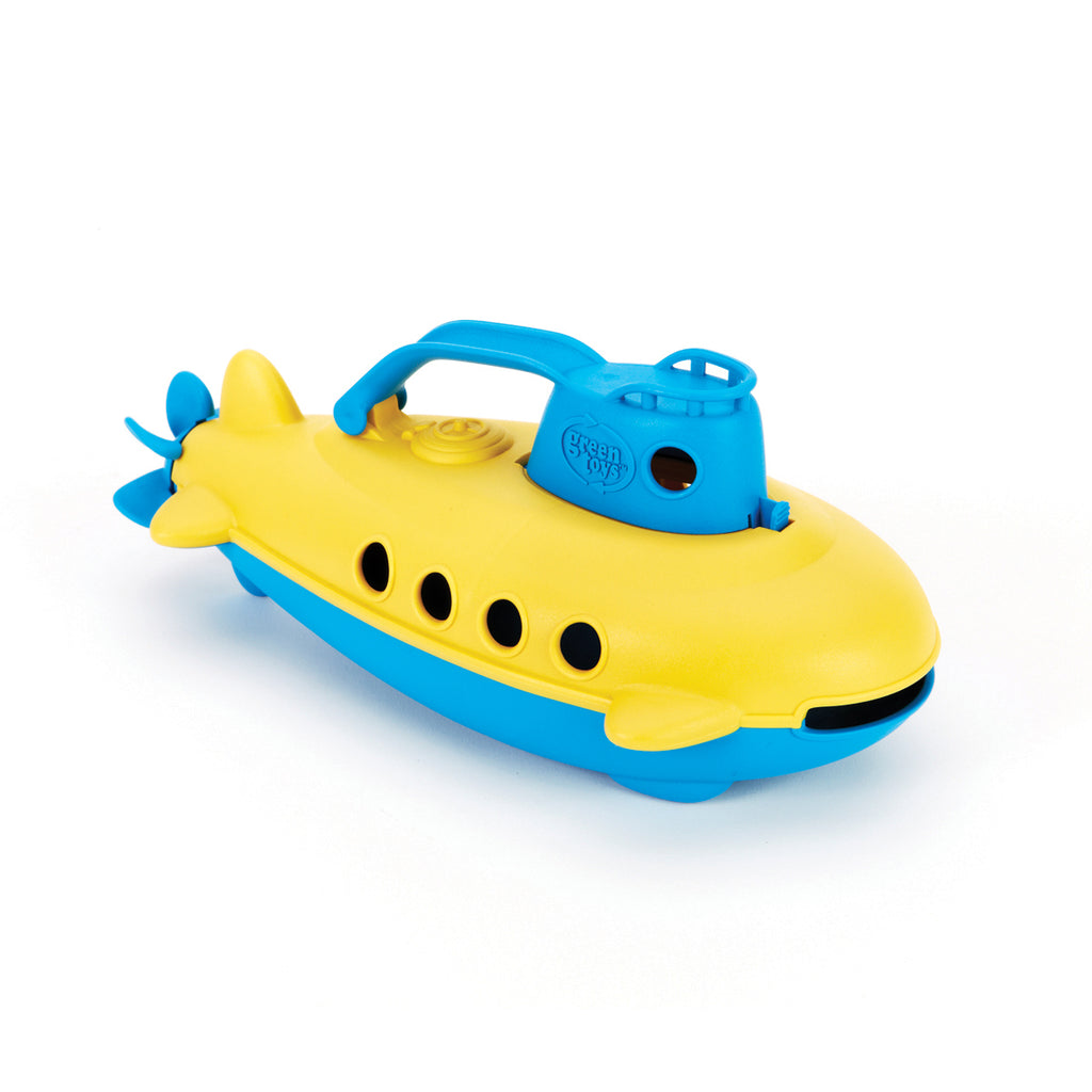 Green Toys Submarine | Yellow With Blue Handle | Chocoloons