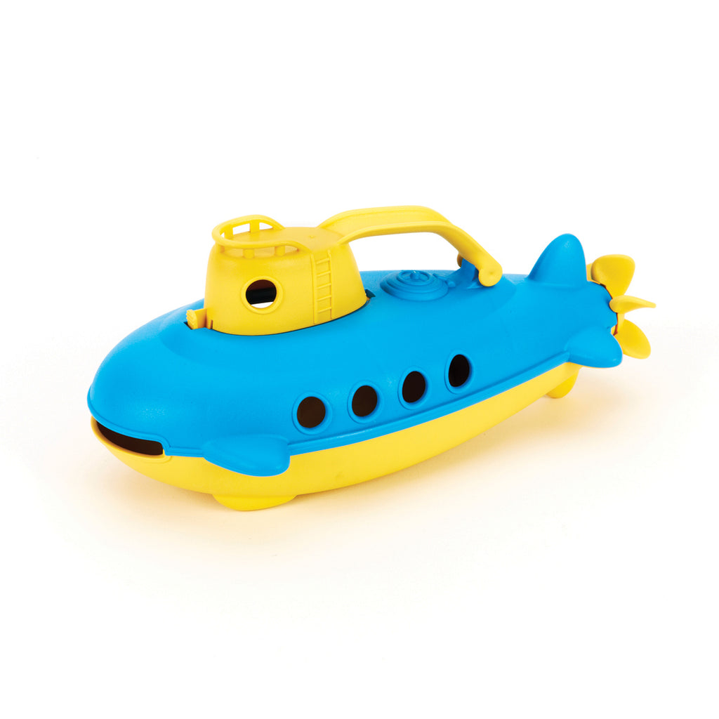 Green Toys Submarine | Blue With Yellow Handle | Chocoloons