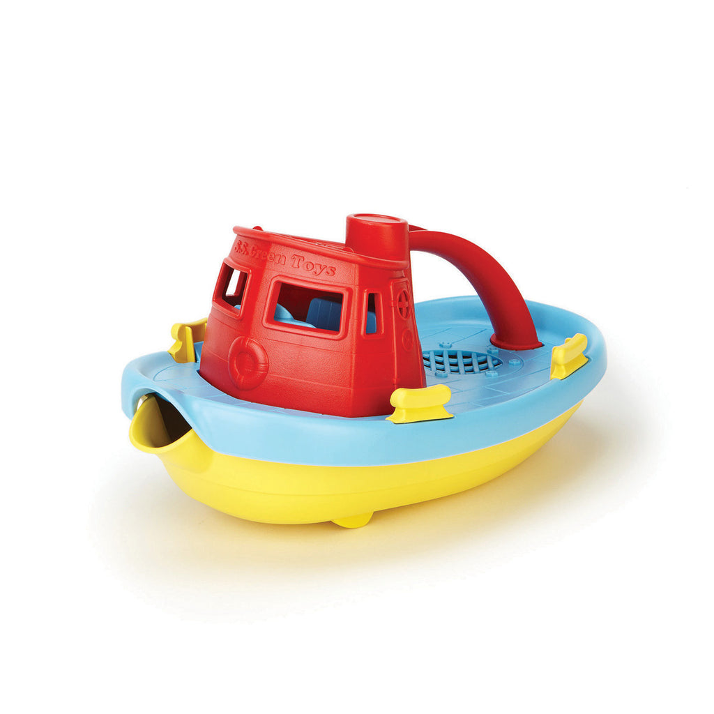 Green Toys Tug Boat | Red Handle Bath Toy | Chocoloons