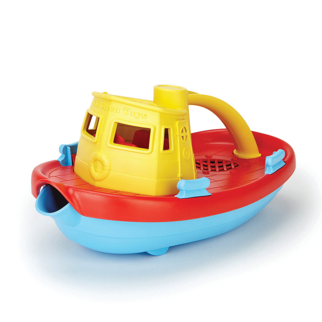 Green Toys Tug Boat | Yellow Handle | Chocoloons