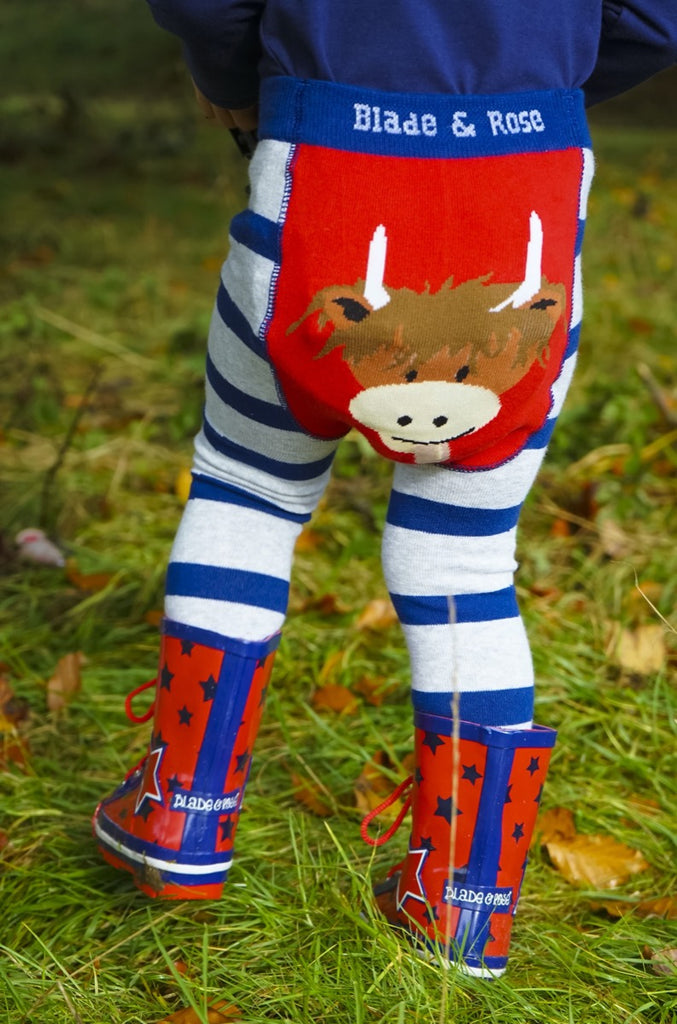 Bow Wearing Blade & Rose Highland Cow Leggings | Chocoloons