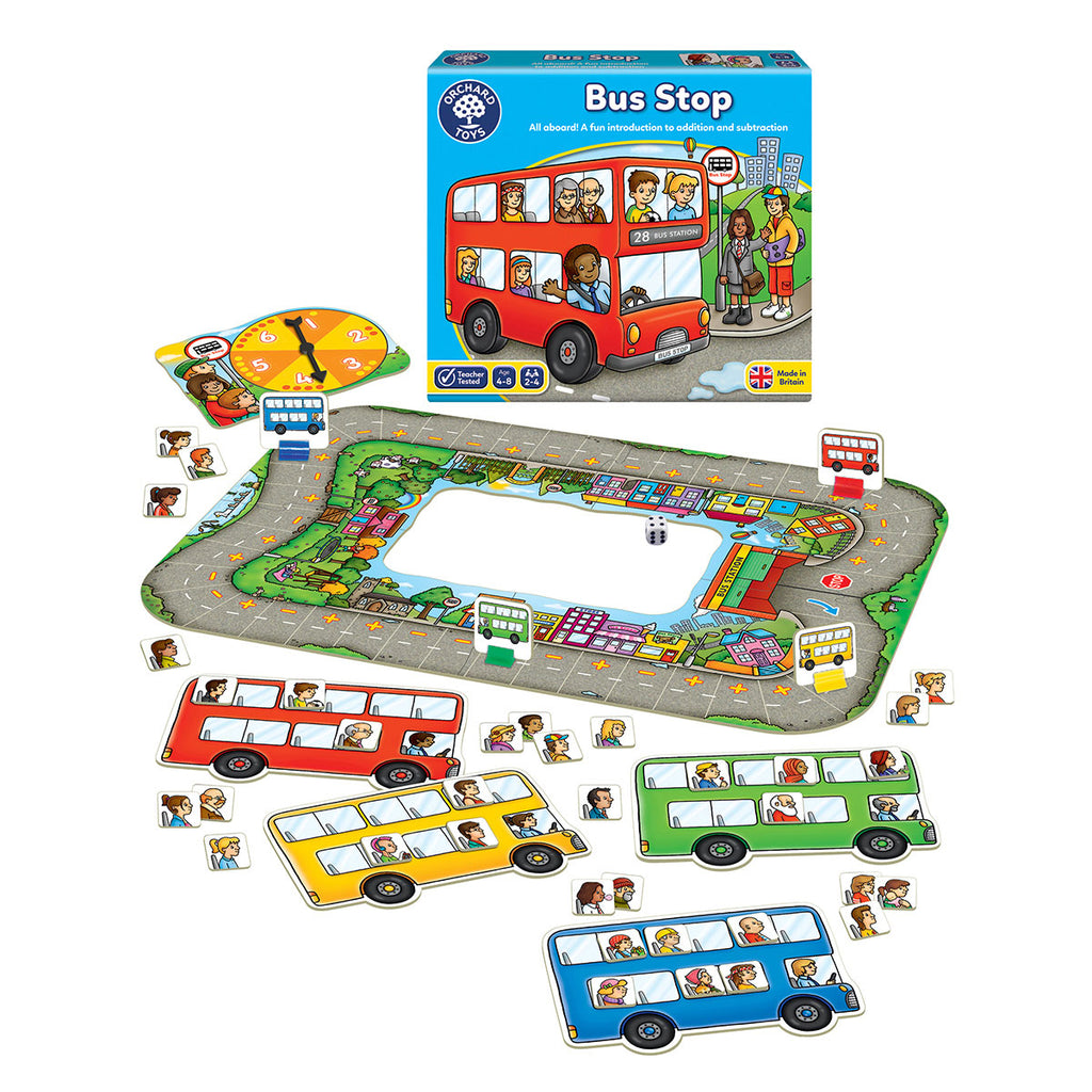 Orchard Toys | Bus Stop Board Game | Contents | ChocoLoons