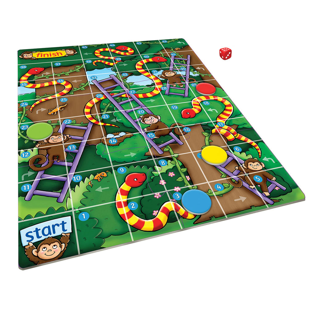 Orchard Toys | Jungle Snakes & Ladders | Min Game | Contents | ChocoLoons