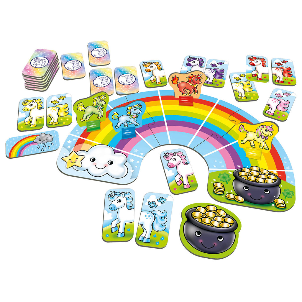 Contents of Orchard Toys Rainbow Unicorns Game | Chocoloons