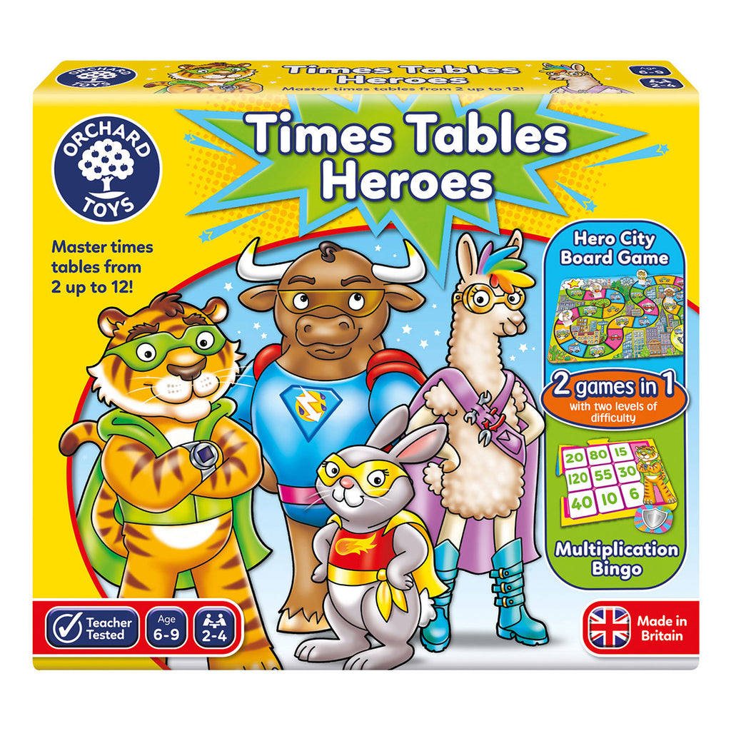Orchard Toys Times Tables Heroes Game | Chocoloons