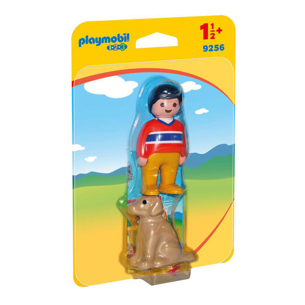 Image of Playmobil Man with Dog 1-2-3 9256
