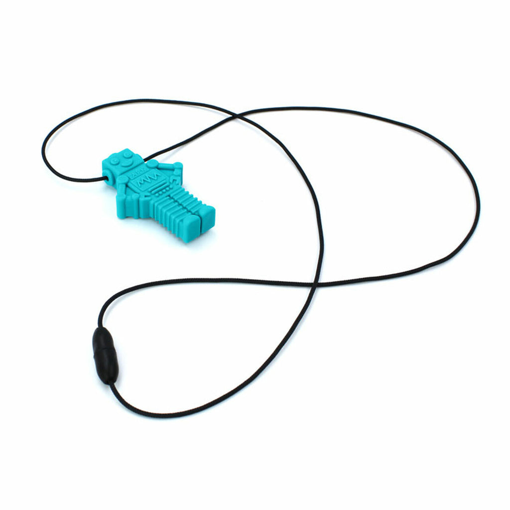 Ark Chewelry | Teal RoboChew Sensory Chew Necklace | Chocoloons