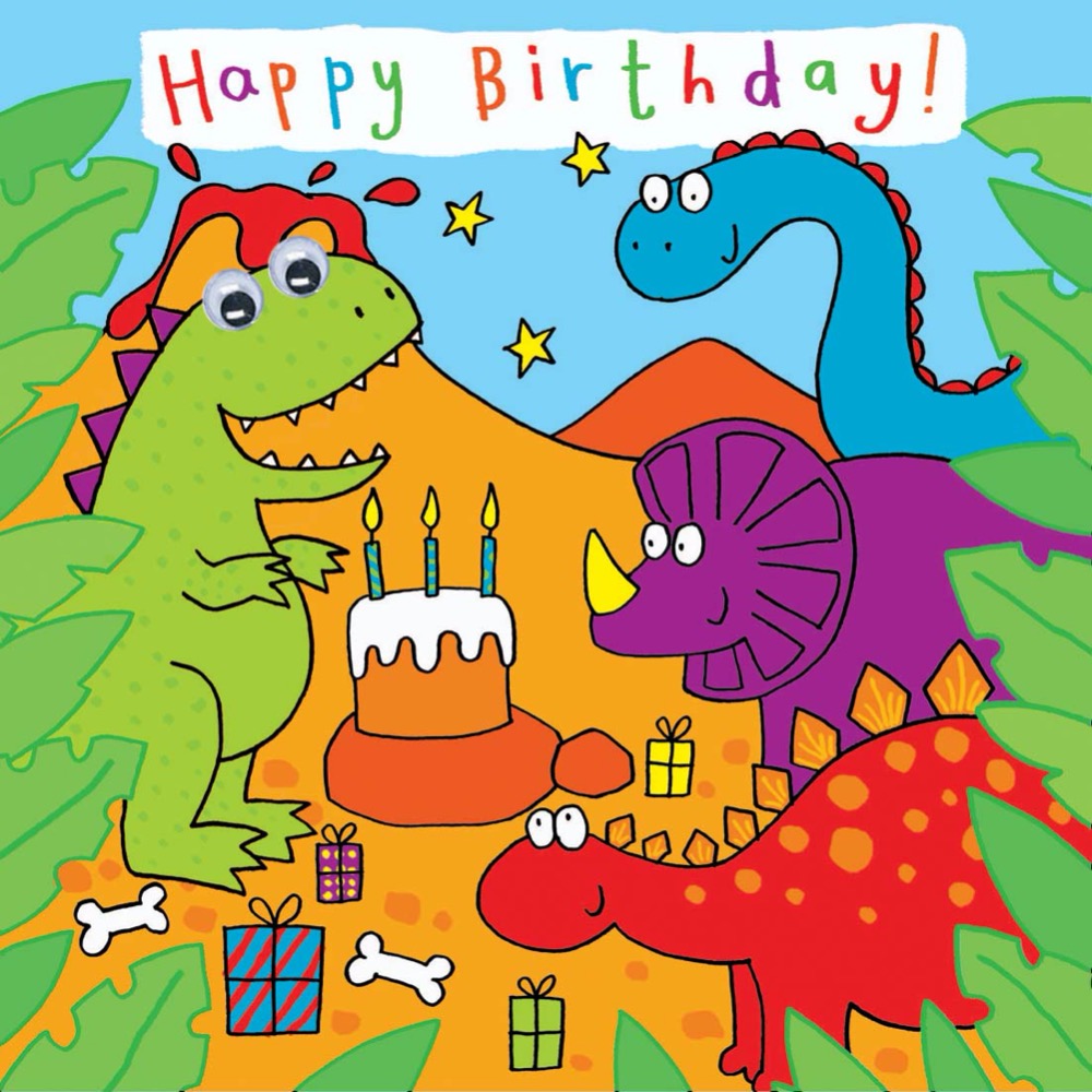 Twizler | Happy Birthday Card | Dinosaurs | Chocoloons