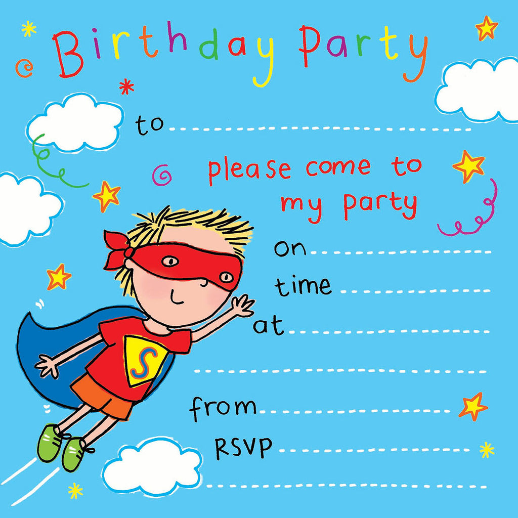 Image of Twizler Cards Superhero Party Invitations